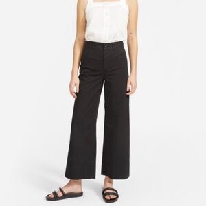 Everlane Organic Cotton Wide Leg Chino Pants Minimalist Casual Black NEW Size 0